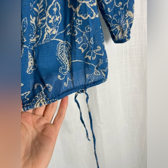 Lucky Brand Blue Floral Button Down Tunic Size M - Picture 8 of 8